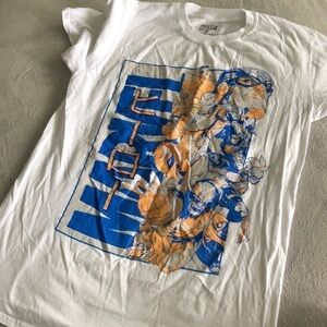 Marvel blue & orange short sleeve anime graphic tee in size M.